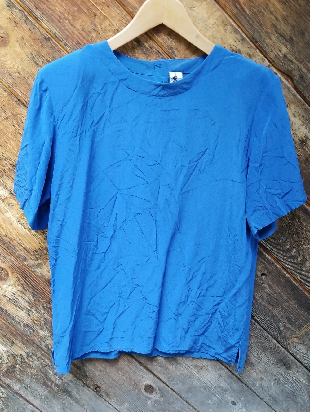 Serena Blouse Vintage Classic Blue Crewneck Large